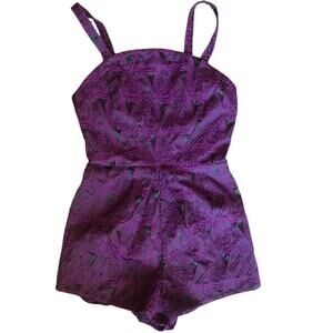 Tobi Purple and Black Paisley Romper Size Medium